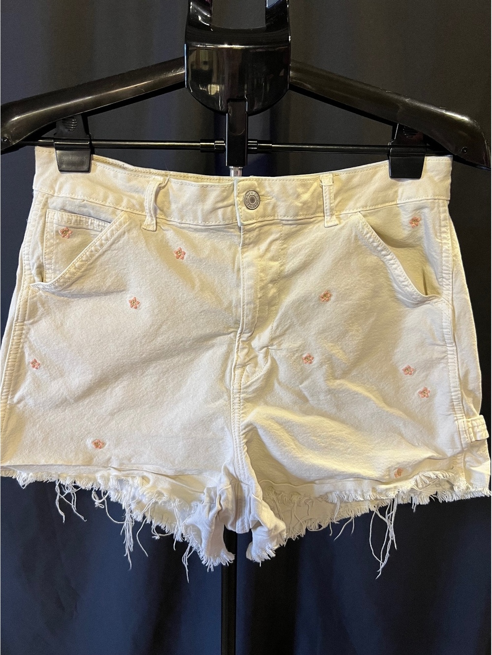 American Eagle Floral Embroidered Denim Cutoff Shorts – Size 10/M